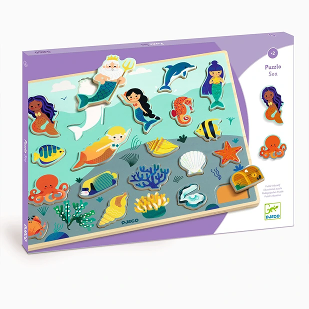 Wooden Peg Puzzles 22 pcs.: 'Mermaids'