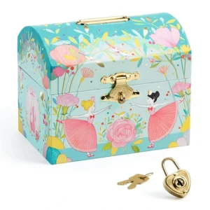 Wooden Money Box with Lock: 'Ballerina'