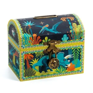 Wooden Money Box with Lock: 'Dinosaur'
