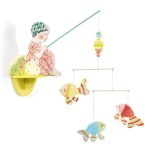 Wooden Wall Mobile: 'Little Girl Fisher'