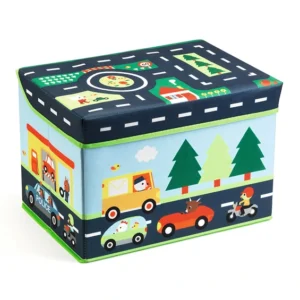 Fabric Toy Box/Stool: 'Cars'