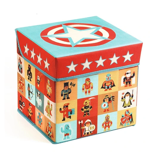 Fabric Toy Box/Stool: 'Superheroes'