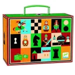 Chess and Checkers with Wooden Pieces in a Carrying Case 05225