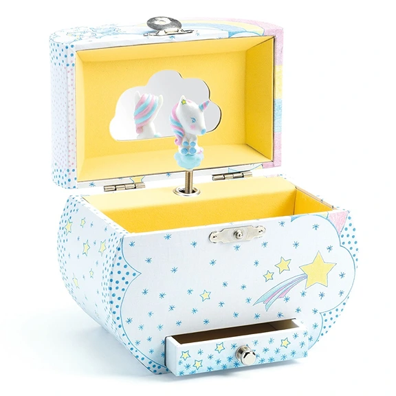 Unicorn musical jewelry box 'The Blue Danube - Strauss'