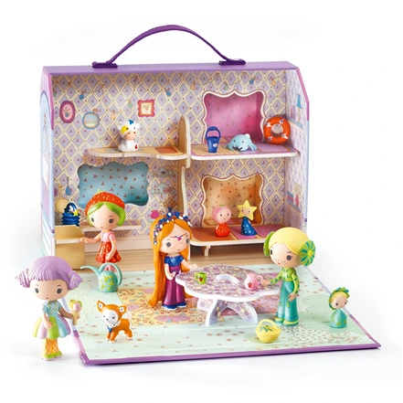Tinyly Dollhouse in Suitcase 'Caravan' (Includes Bluchka & Indie figures)