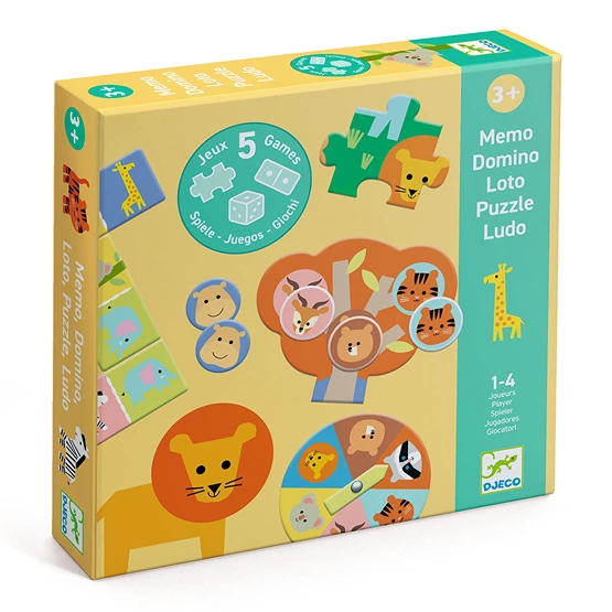 5-in-1 Board Game Set 'Savannah Animals'
