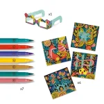 Coloring with markers and 3D Effect Forest 08652