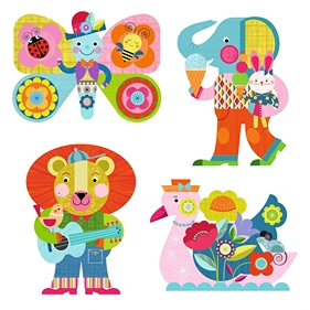 Triptych with Reusable Stickers: “Animals” 09071 - Image 3
