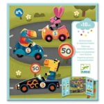Triptych with Reusable Stickers: “Cars” 09073
