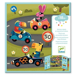 Triptych with Reusable Stickers: “Cars” 09073