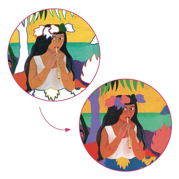 Inspired by Paul Gauguin - Watercolor painting Polynesia 09372 - Image 3