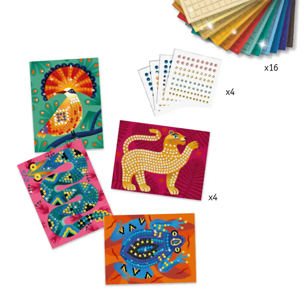 Mosaic Craft with Metallic Effect Jungle Animals 09422 - Image 2