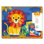 Collage with paper strips - Lion and animals loops
