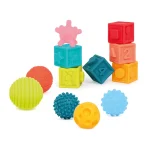 6 sensory balls and 6 stacking and sorting cubes