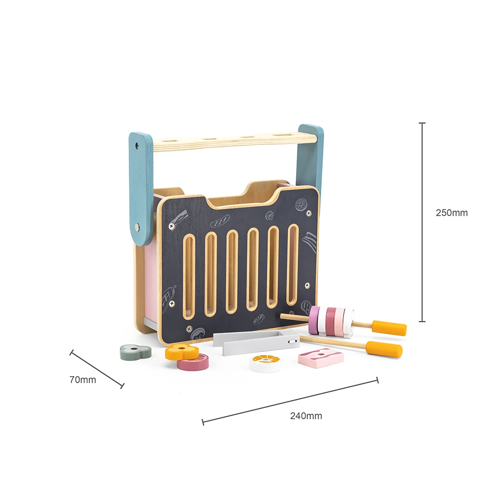 Wooden 2-in-1 Suitcase, Kitchen & BBQ Hobs 44032 - Image 3