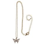 Butterfly Chain Necklace with Rhinestones