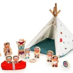 Indians' play set with wooden figures