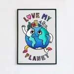 Giant poster for painting 'I Love My Planet' with pencil for planting OMY-POS59