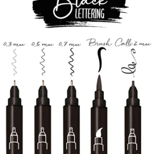 Black.Lettering Pens