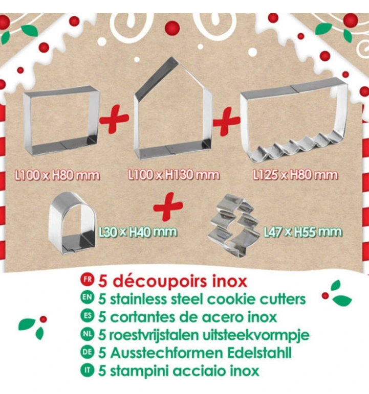 Cookie cutter kit « Gingerbread house » SCC-3975 - Image 4