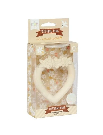 Teething Ring Sweet Heart Cream TRSHWH17 - Image 3