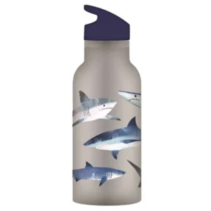 Silver Water Bottle: Sharks